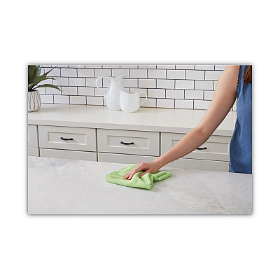 Boardwalk Microfiber Cleaning Cloths, 16 x 16, Green, 24/Pack (BWK16GRECLOTHV2)