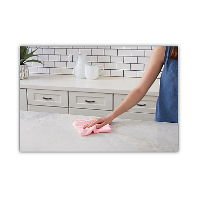 Boardwalk Microfiber Cleaning Cloths, 16 x 16, Pink, 24/Pack (BWK16PINCLOTHV2)
