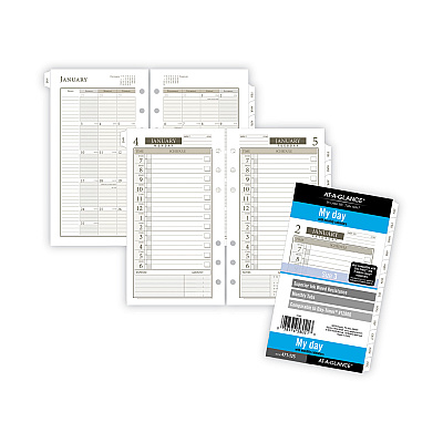 AT-A-GLANCE 1-Page-Per-Day Planner Refills, 6.75 x 3.75, White Sheets, 12-Month (Jan to Dec): 2026 (47112521)