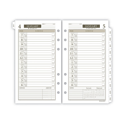AT-A-GLANCE 1-Page-Per-Day Planner Refills, 6.75 x 3.75, White Sheets, 12-Month (Jan to Dec): 2026 (47112521)