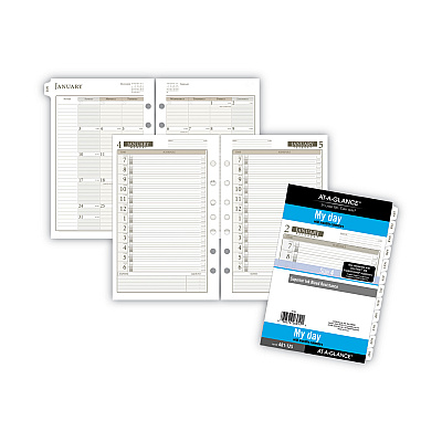 AT-A-GLANCE 1-Page-Per-Day Planner Refills, 8.5 x 5.5, White Sheets, 12-Month (Jan to Dec): 2026 (48112521)