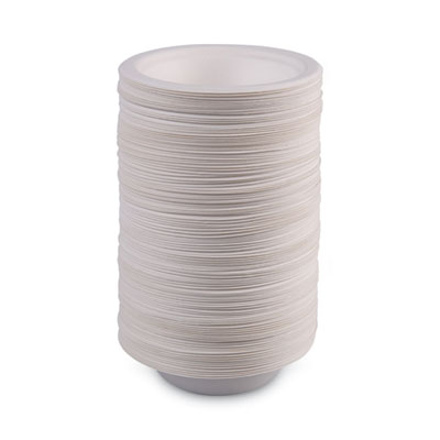 Boardwalk Bagasse Dinnerware, Bowl, 12 oz, White, 1,000/Carton (BWKBOWLWF12)