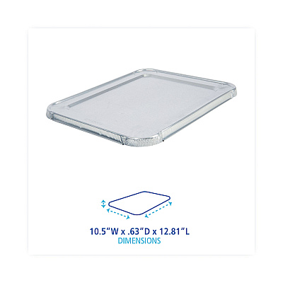 Boardwalk Aluminum Steam Table Pan Lids, Fits Half-Size Deep Pan, 290 Gauge, 0.63" Deep, 10.5 x 12.81, 100/Carton (BWKLIDSTEAMHF)
