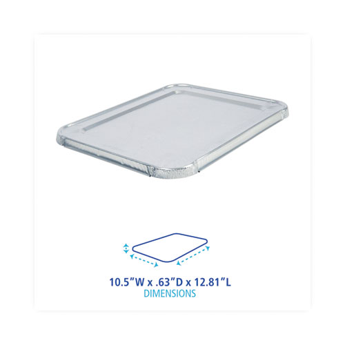 Boardwalk Aluminum Steam Table Pan Lids, Fits Half-Size Pan, Deep, 10.5 x 12.81 x 0.63, 100/Carton (LIDSTEAMHF)