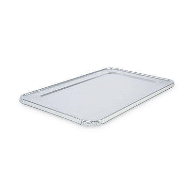 Boardwalk Aluminum Steam Table Pan Lids, Fits Full-Size Deep Pan, 380 Gauge, 0.63" Deep, 12.88 x 20.81, 50/Carton (BWKLIDSTEAMFL)