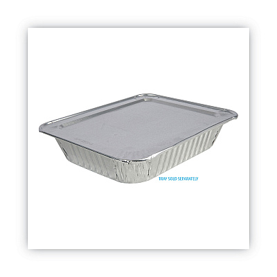 Boardwalk Aluminum Steam Table Pan Lids, Fits Half-Size Deep Pan, 290 Gauge, 0.63" Deep, 10.5 x 12.81, 100/Carton (BWKLIDSTEAMHF)