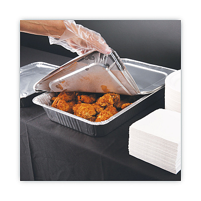 Boardwalk Aluminum Steam Table Pan Lids, Fits Full-Size Deep Pan, 380 Gauge, 0.63" Deep, 12.88 x 20.81, 50/Carton (BWKLIDSTEAMFL)