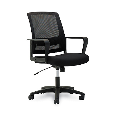 OIF Mesh Mid-Back Chair, Supports Up to 225 lb, 17" to 21.5" Seat Height, Black (OIFMS4217)