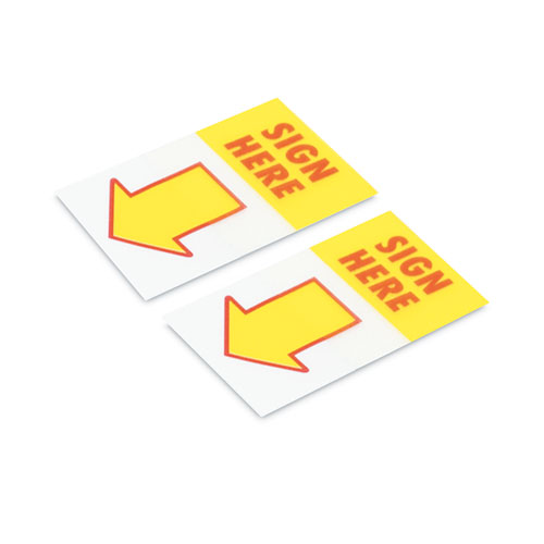 Universal Arrow Page Flags, "Sign Here", Yellow/Red, 50 Flags/Dispenser, 2 Dispensers/Pack (99005)