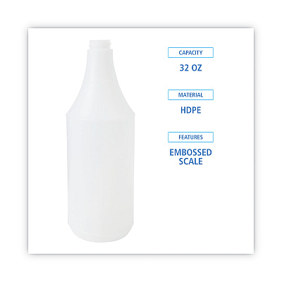 Boardwalk Embossed Spray Bottle, 32 oz, Clear, 24/Carton (BWK00032)