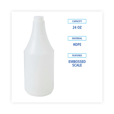 Boardwalk Embossed Spray Bottle, 24 oz, Clear, 24/Carton (BWK00024)