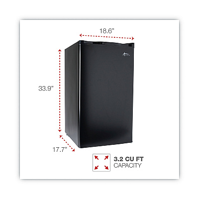 Alera 3.2 Cu. Ft. Refrigerator with Chiller Compartment, Black (ALERF333B)