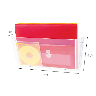 deflecto Unbreakable DocuPocket Wall File, Legal Size, 17.5"  x 3" x 6.5", Clear (DEF64301)