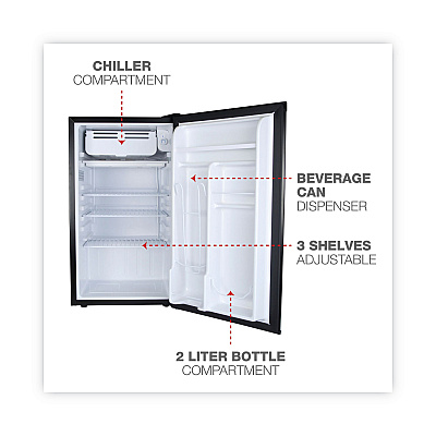 Alera 3.2 Cu. Ft. Refrigerator with Chiller Compartment, Black (ALERF333B)