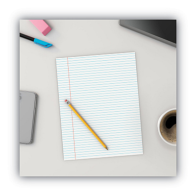 Universal Glue Top Pads, Narrow Rule, 50 White 8.5 x 11 Sheets, Dozen (UNV41000)