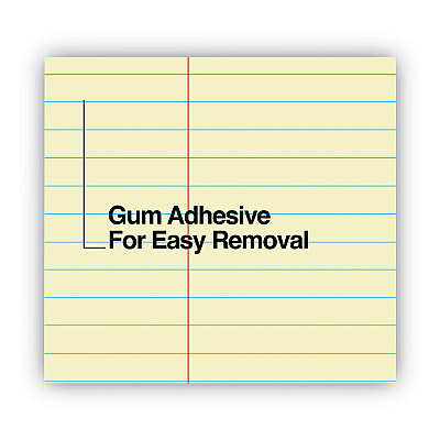 Universal Glue Top Pads, Narrow Rule, 50 Canary-Yellow 8.5 x 11 Sheets, Dozen (UNV42000)
