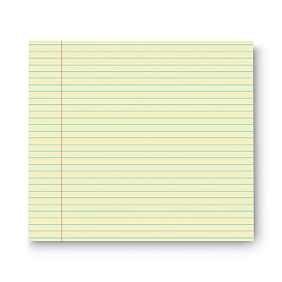Universal Glue Top Pads, Narrow Rule, 50 Canary-Yellow 8.5 x 11 Sheets, Dozen (UNV42000)
