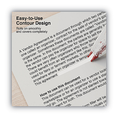 Universal Correction Tape Dispenser, Non-Refillable, Transparent Red Applicator, 0.2" x 315", 2/Pack (UNV75602)