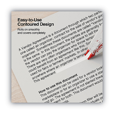 Universal Correction Tape Dispenser, Non-Refillable, Transparent Red Applicator, 0.2" x 315", 10/Pack (UNV75616)