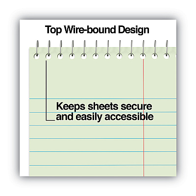 Universal Steno Pads, Gregg Rule, Red Cover, 80 Green-Tint 6 x 9 Sheets (UNV86920)