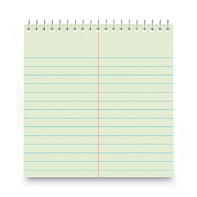 Universal Steno Pads, Gregg Rule, Red Cover, 80 Green-Tint 6 x 9 Sheets (UNV86920)