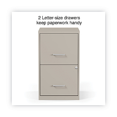 Alera Soho Vertical File Cabinet, 2 Drawers: File/File, Letter, Putty, 14" x 18" x 24.1" (ALESVF1824PY)