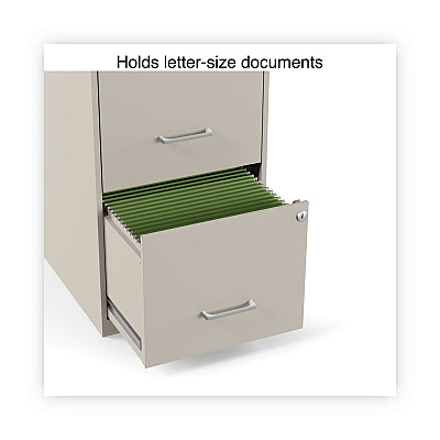Alera Soho Vertical File Cabinet, 2 Drawers: File/File, Letter, Putty, 14" x 18" x 24.1" (ALESVF1824PY)