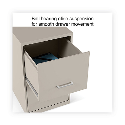 Alera Soho Vertical File Cabinet, 2 Drawers: File/File, Letter, Putty, 14" x 18" x 24.1" (ALESVF1824PY)
