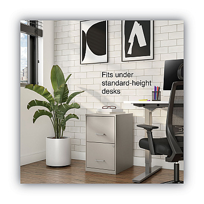 Alera Soho Vertical File Cabinet, 2 Drawers: File/File, Letter, Putty, 14" x 18" x 24.1" (ALESVF1824PY)