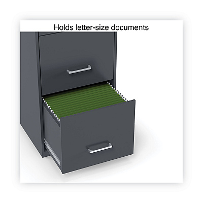 Alera Soho Vertical File Cabinet, 3 Drawers: Pencil/File/File, Letter, Charcoal, 14" x 18" x 26.9" (ALESVF1827CH)