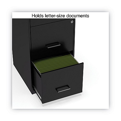 Alera Soho Vertical File Cabinet, 3 Drawers: File/File/File, Letter, Black, 14" x 18" x 34.9" (ALESVF1835BL)