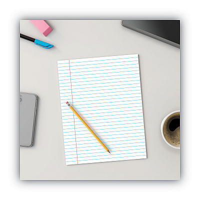 Universal Glue Top Pads, Wide/Legal Rule, 50 White 8.5 x 11 Sheets, Dozen (UNV11000)