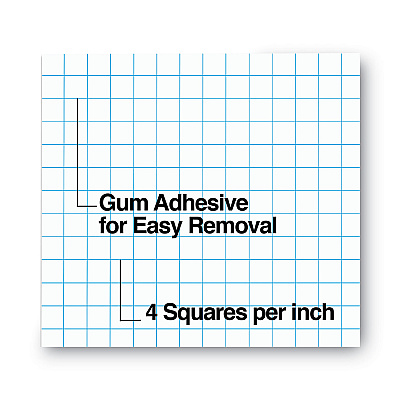Universal Quadrille-Rule Glue Top Pads, Quadrille Rule (4 sq/in), 50 White 8.5 x 11 Sheets, Dozen (UNV20631)