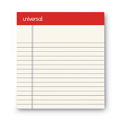 Universal Colored Perforated Ruled Writing Pads, Narrow Rule, 50 Ivory 5 x 8 Sheets, Dozen (UNV35852)