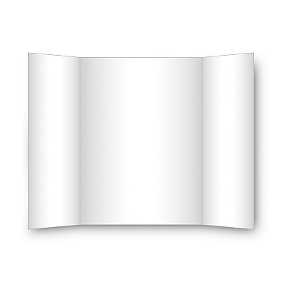 Eco Brites Two Cool Tri-Fold Poster Board, 36 x 48, Black/White, 6/Carton (GEO27135)