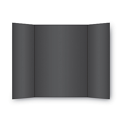 Eco Brites Two Cool Tri-Fold Poster Board, 36 x 48, Black/White, 6/Carton (GEO27135)