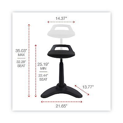 Alera AdaptivErgo Sit to Stand Perch Stool, Supports Up to 250 lb, Black (ALEAE35PSBK)