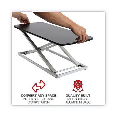 Alera AdaptivErgo Laptop Lifting Workstation, 31.25" x 12.63" x 1.38" to 16", Black/Silver (ALEAEWR7B)