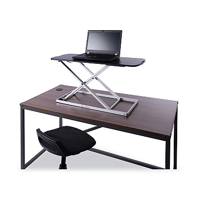 Alera AdaptivErgo Laptop Lifting Workstation, 31.25" x 12.63" x 1.38" to 16", Black/Silver (ALEAEWR7B)