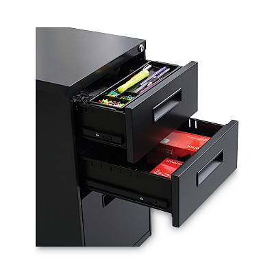 Alera File Pedestal, Left or Right, 3-Drawers: Box/Box/File, Legal/Letter, Charcoal, 14.96" x 19.29" x 27.75" (ALEPABBFCH)
