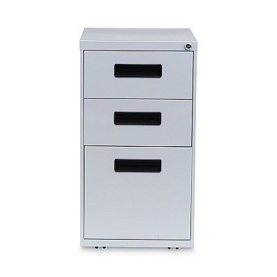 Alera File Pedestal, Left or Right, 3-Drawers: Box/Box/File, Legal/Letter, Light Gray, 14.96" x 19.29" x 27.75" (ALEPABBFLG)
