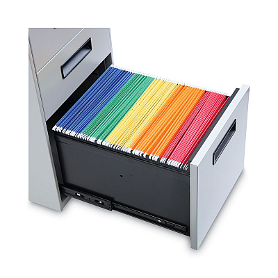 Alera File Pedestal, Left or Right, 3-Drawers: Box/Box/File, Legal/Letter, Light Gray, 14.96" x 19.29" x 27.75" (ALEPABBFLG)