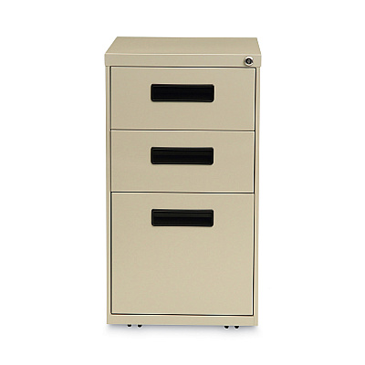 Alera File Pedestal, Left or Right, 3-Drawers: Box/Box/File, Legal/Letter, Putty, 14.96" x 19.29" x 27.75" (ALEPABBFPY)