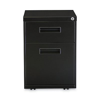 Alera File Pedestal, Left or Right, 2-Drawers: Box/File, Legal/Letter, Black, 14.96" x 19.29" x 21.65" (ALEPABFBL)