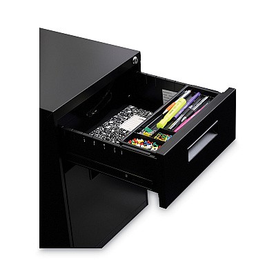 Alera File Pedestal, Left or Right, 2-Drawers: Box/File, Legal/Letter, Black, 14.96" x 19.29" x 21.65" (ALEPABFBL)
