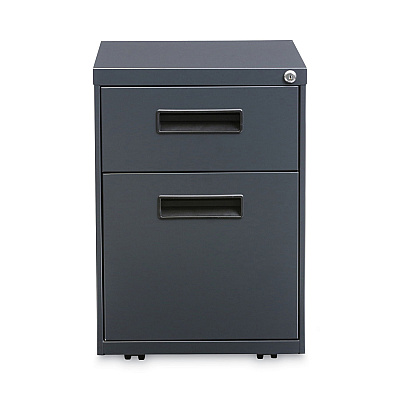 Alera File Pedestal, Left or Right, 2-Drawers: Box/File, Legal/Letter, Charcoal, 14.96" x 19.29" x 21.65" (ALEPABFCH)