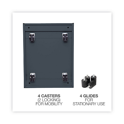 Alera File Pedestal, Left or Right, 2-Drawers: Box/File, Legal/Letter, Charcoal, 14.96" x 19.29" x 21.65" (ALEPABFCH)
