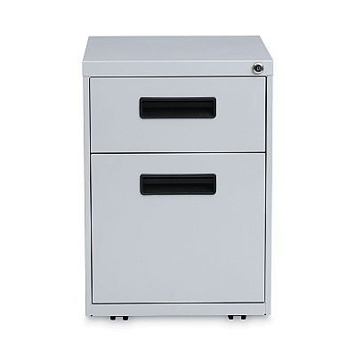 Alera File Pedestal, Left or Right, 2-Drawers: Box/File, Legal/Letter, Light Gray, 14.96" x 19.29" x 21.65" (ALEPABFLG)