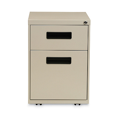 Alera File Pedestal, Left or Right, 2-Drawers: Box/File, Legal/Letter, Putty, 14.96" x 19.29" x 21.65" (ALEPABFPY)