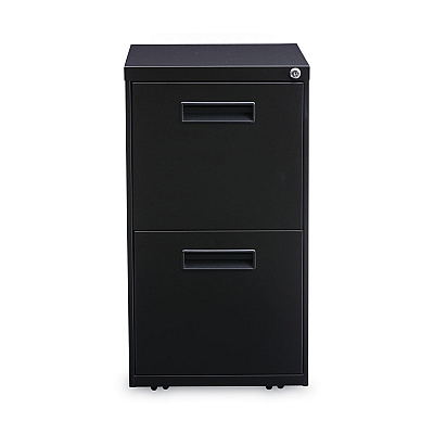 Alera File Pedestal, Left or Right, 2 Legal/Letter-Size File Drawers, Black, 14.96" x 19.29" x 27.75" (ALEPAFFBL)